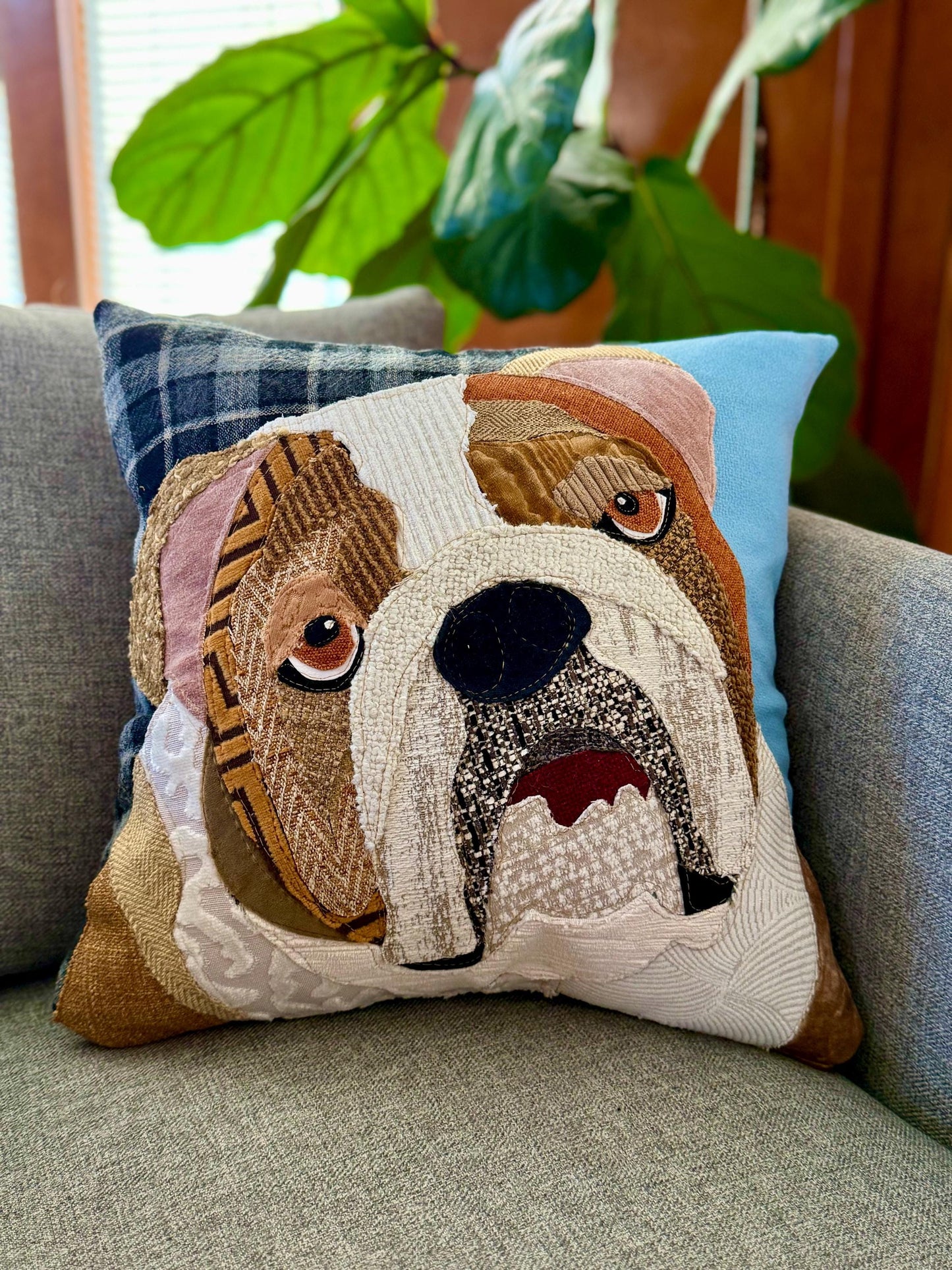 Bulldog Throw Pillow Cover