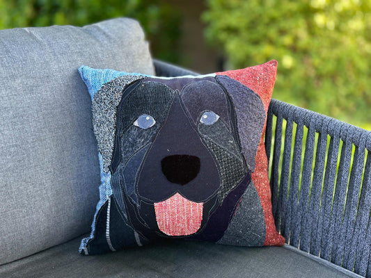 Black Labrador Retriever Dog Pillow
