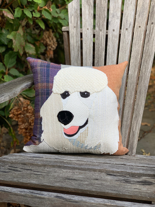 White Poodle Dog Pillow